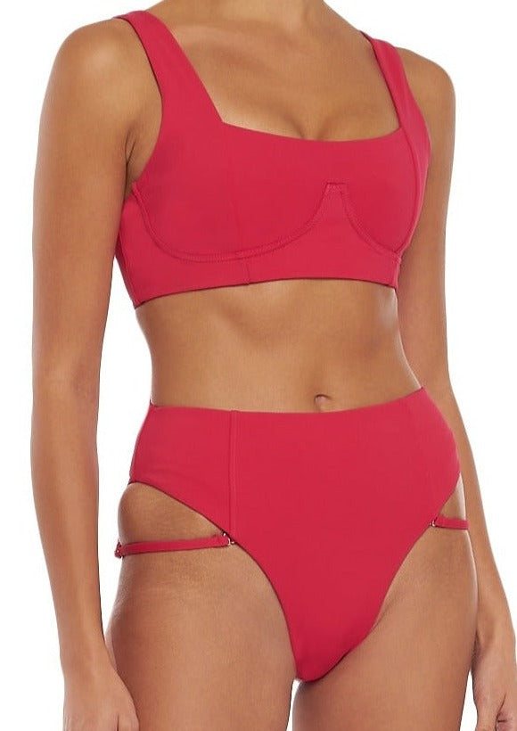 Cannes High-waist Swim Bottom | Spanish Crimson