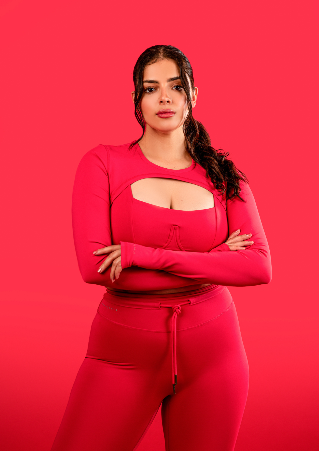 Olivia Long Sleeve Ultra Shrug Top | Spanish Crimson